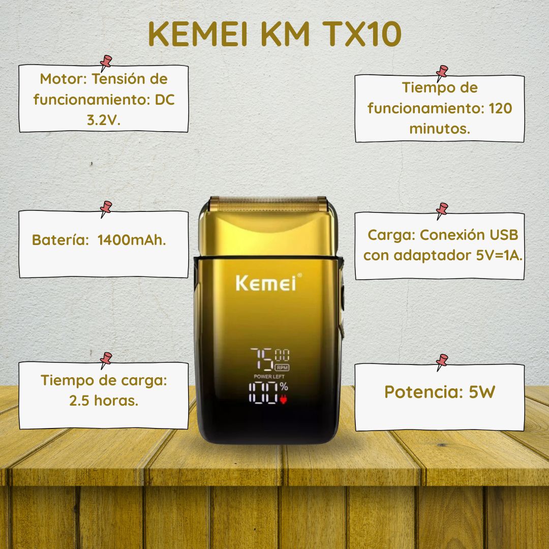 AFEITADORA KEMEI  KM-TX10